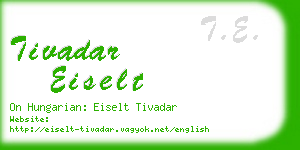 tivadar eiselt business card